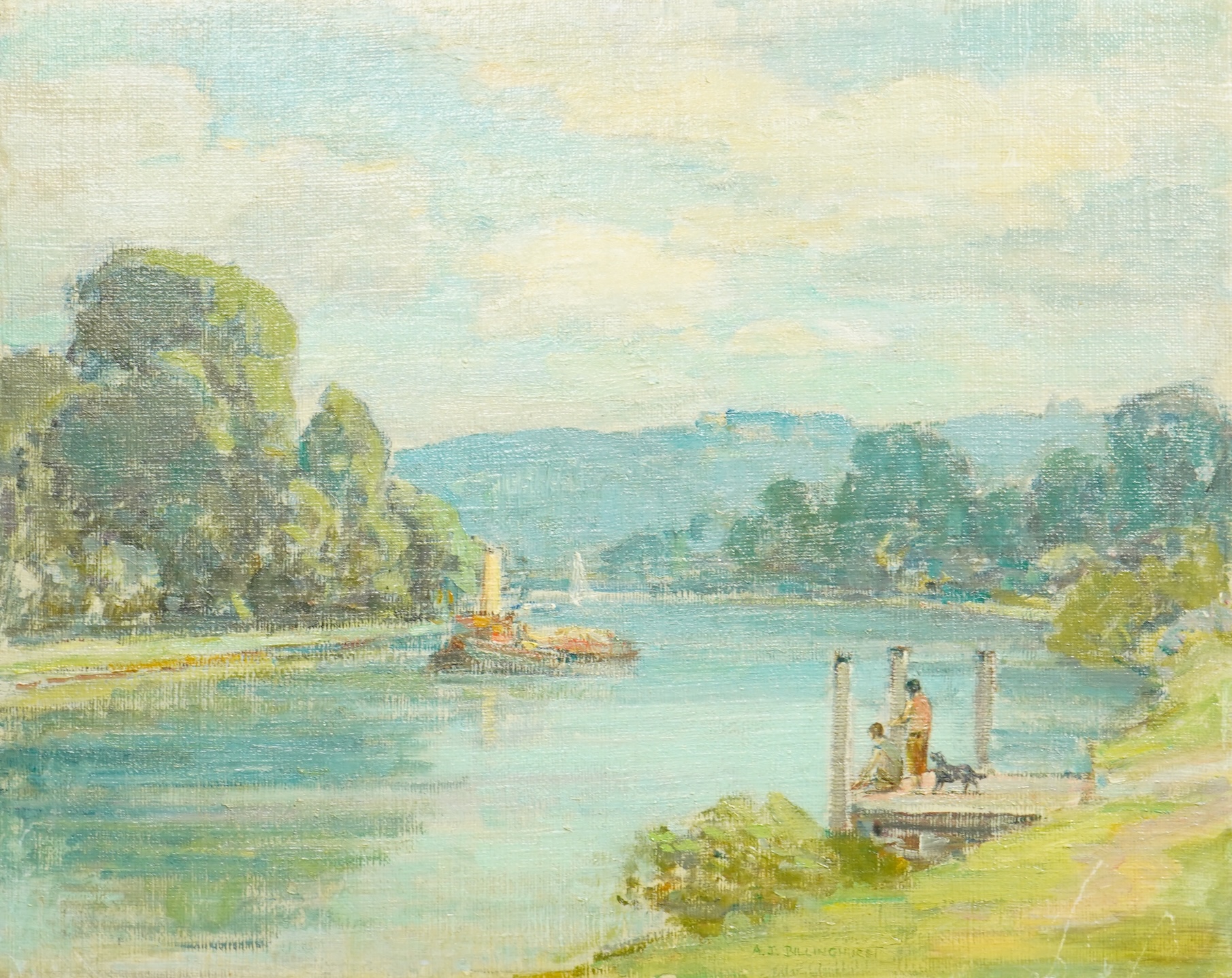 Alfred John Billinghurst (English, 1880-1963), 'The Thames near Richmond', oil on canvas, 43 x 54.5cm